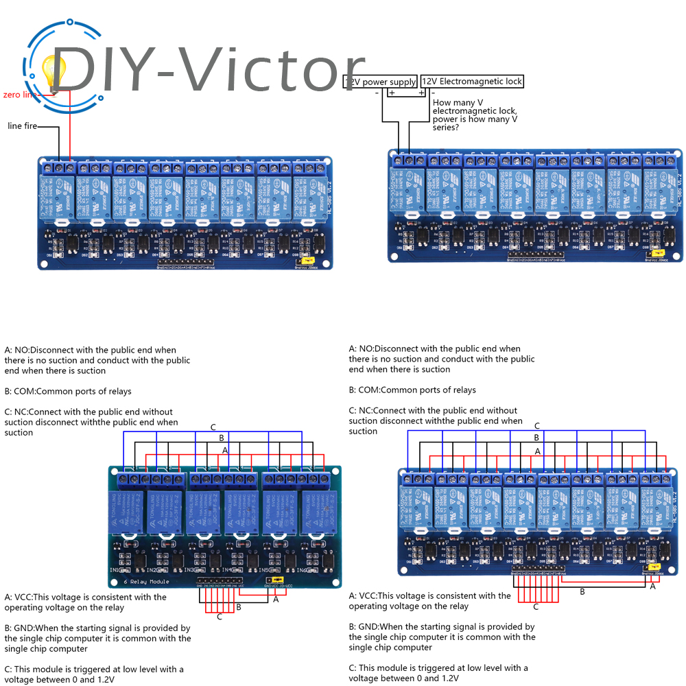 1 2 4 6 8 Channel DC 5V 12V Re - Relay 8 Channel Board avis et prix