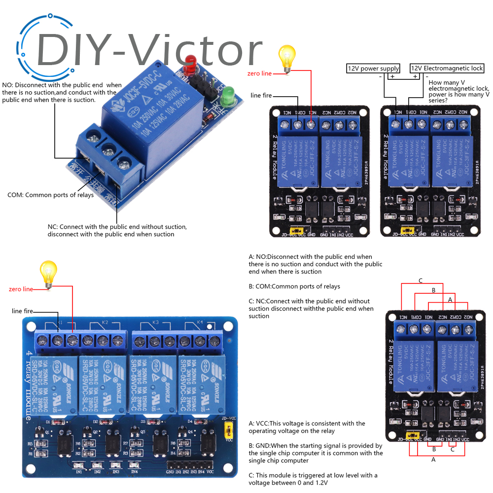 1 2 4 6 8 Channel DC 5V 12V Re - Relay 8 Channel Board avis et prix
