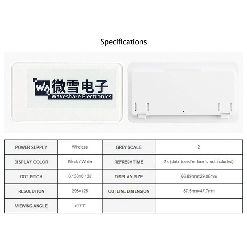 New  2.9 Inch Wireless NFC-Pow - Display Epaper 2.9 avis et prix
